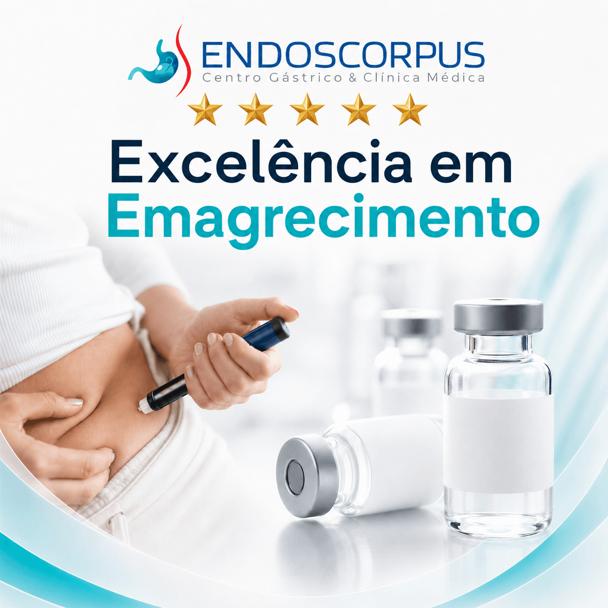 Acompanhamento médico de emagrecimento com injetáveis na Clínica Endoscorpus em São Gonçalo
